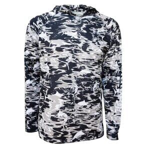 New Columbia Dallas Cowboy's Navy, White, & Gray Camo Pattern LS Hooded Tee - XL